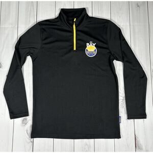 Golden State Warriors NBA The Bay Boy's Large Pullover Jacket 1/4 Zip Black